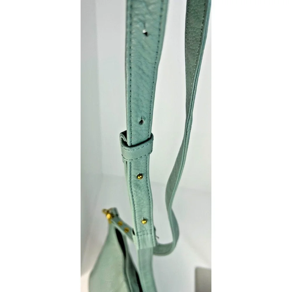 HOBO‎ Pale Green Pier Small Crossbody Leather Lightweight Spring Packable